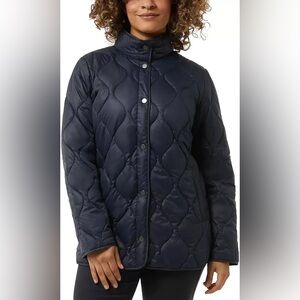 32 Degrees Women's Quilted Coat Snap Jacket - Blue, XL